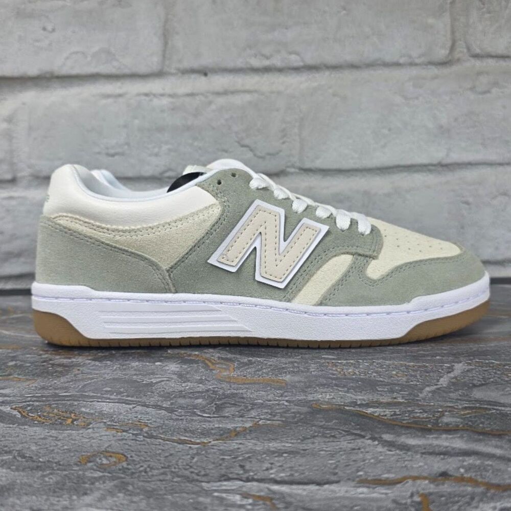 New Balance 480 Green Grey White Gum Sole Low Top Sneakers Men 7, W 8.5